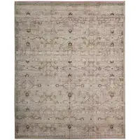 Landry & Arcari Rugs and Carpeting Oriental Handmade Flatweave Rectangle 8' x 9'11" Wool Area Rug in Beige/Pink