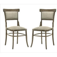 Rosalind Wheeler Rosalind Wheeler Set of 2 Vintage Walnut 19" Wide Contemporary Fabric Dining Chair with Cushion
