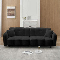 Latitude Run® 96.06" Large Teddy Plush Sofa For Living Room And Entertainment Space