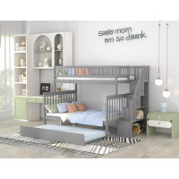 Harriet Bee Habbo Twin over Full Standard Bunk Bed with Trundle by Harriet Bee