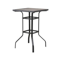 Winston Porter 25" Brown And Black Square Metal Outdoor Bistro Table