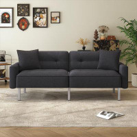 Wrought Studio Orisfur. Linen Upholstered Modern Convertible Folding Futon Sofa Bed For Compact Living Space