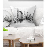 Made in Canada - East Urban Home Cityscape Black and White City Pillow