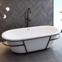 Pearl - 71 Inch Acrylic Freestanding Bathtub w Center Drain BSQ