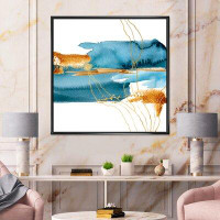 East Urban Home Blue Underwater Plant With Golden Laminaria Branch - Floater Frame Print on Canvas