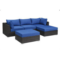 Hollywood Decor 5 Piece Patio Sectional with Cushions