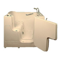 Avora Bath 52" L x 30" W Walk-In Whirlpool Fibreglass Bathtub with Faucet Heater Integrated Seat