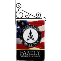 Breeze Decor Us Space Force Family Honour Garden Flag Set Armed Forces 13 X18.5 Inches Double-Sided Decorative House Dec