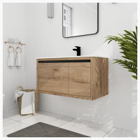 Ebern Designs Wall Mounted Bathroom Vanity With Gel Sink