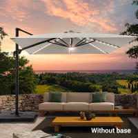 Arlmont & Co. 10x10FT Square Cantilever LED Umbrella(No Base)