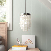 Sand & Stable™ Baby & Kids Stratton 1 - Light Single Cylinder Pendant with Seashell Accents