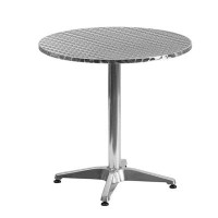 Latitude Run® Round Aluminum Indoor-Outdoor Table with Base