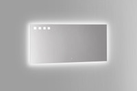 LED Mirror features a sensor on/off switch with 4 Frosted Squares 6 Sizes Available (24, 30, 36, 40, 48 & 59 x 28 high)