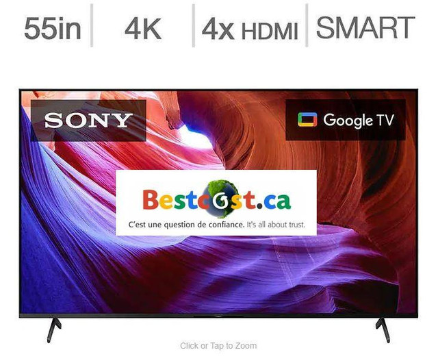 Télévision LED 55 POUCE KD55X85K 4K ULTRA UHD HDR 120Hz Google Smart TV Sony BRAVIA  - ON EXPÉDIE PARTOUT AU QUÉBEC ! in TVs in Québec
