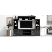 Canora Grey Shamond Modern TV Console Table for TVs Up to 70",  Tempered Glass Door