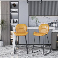 17 Stories Set Of 2, Leather Bar Chair With High-Density Sponge