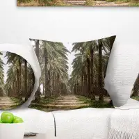Made in Canada - East Urban Home Forest Date Palm Plantation Photography Pillow
