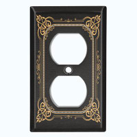 WorldAcc Intricate Dotted Border White 2-Gang Duplex Outlet Wall Plate