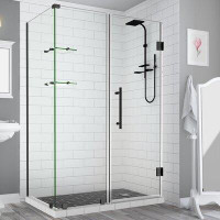 Aston Bromley GS Frameless 56.25" x 72" Rectangle Hinged Shower Enclosure with Glass Shelves