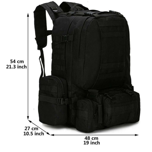 NEW 60L TACTICAL BACKPACK 3 DETACH POCKETS CAMPING BK5031 in Other in Winnipeg - Image 2