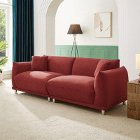 Latitude Run® Modern Couch 88.58'' Bread-Like Sofa with 2 Pillows