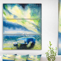 East Urban Home 'Polar She Bear with Two Kids' Oil Painting Print Multi-Piece Image on Wrapped Canvas