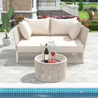 Hokku Designs 2-Piece Outdoor Sunbed And Coffee Table Set