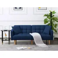 Hokku Designs Hokku Designs 71.3 Inch Futon Sofa Bed, Modern Convertible Sleeper Couch With 2 Pillows For Livingroom(Nav