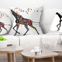 East Urban Home Animal Cheerful Giraffe Running Pillow