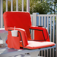 Hokku Designs Portable Heated Reclining Stadium Chair with Armrests, Heated Padded Back & Seat