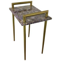 Designe Gallerie Amethyst Bar Table With Brass Legs