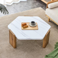Wrought Studio Modern Practical MDF Coffee Table With Tabletop And Wooden Toned Legs