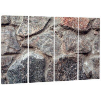 Design Art 'Natural Granite Stone Texture' 4 Piece Photographic Print on Wrapped Canvas Set