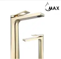 Vessel Sink Bathroom Faucet Long Spout 10 In Brushed Gold Finish