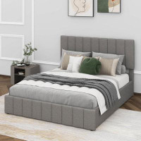 Latitude Run® Boey Queen size Upholstered Platform bed with a Hydraulic Storage System