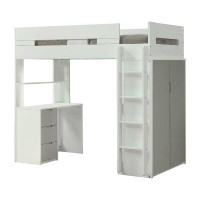 Harriet Bee Lemmon Twin Loft Bed with Desk and 3 Drawers/Bookcase