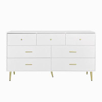 Mercer41 Seven Drawers Large Dresser with Golden Handle