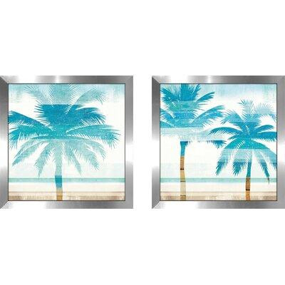 Made in Canada - Highland Dunes Beachscape Palms II - 2 Piece Picture Frame Graphic Art Print Set on Paper in Arts & Collectibles