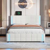 Ivy Bronx Storage Platform Bed with 4 Drawers and LED Lights