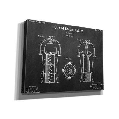 Williston Forge Williston Forge ''Wine Cooler Blueprint Patent Chalkboard '' Canvas Wall Art in Other