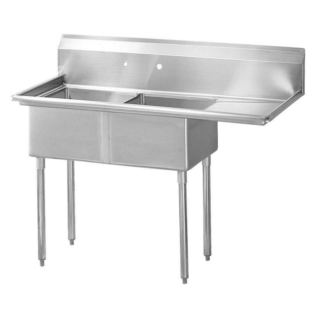EVIER COMMERCIAL 2 CUVES DOUBLE STAINLESS STEEL CUVE ACIER INOXIDABLE 24 x 24 lavabo in Other Business & Industrial in Laval / North Shore