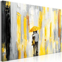 Red Barrel Studio Abstract Canvas Wall Art - Umbrella In Love Wide Yellow - 36"Wx24"H