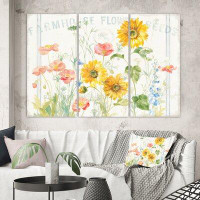 Made in Canada - East Urban Home 'Floursack Florals I' Painting Multi-Piece Image on Wrapped Canvas