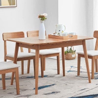George Oliver Versatile Walnut-Colored Solid Oak Diagonal Leg Telescopic Dining Table Accommodates 6-8 People, Perfect F