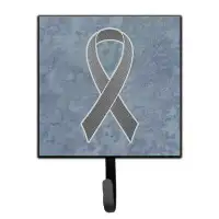 Caroline's Treasures Grey Ribbon For Brain Cancer Awareness Leash Holder and Wall Hook