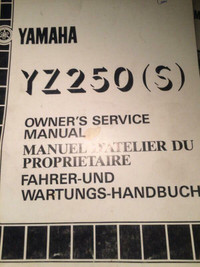 1986 Yamaha YZ250S Owners Service Manual
