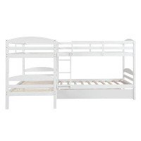 Andover Mills™ Baby & Kids Nevaeh Twin over Twin L-Shaped Bunk Beds with Trundle