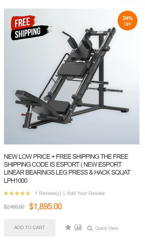 GO TO OUR WEBSITE FOR MORE INFORMATION OR ORDER www.esportfitness.ca FREE SHIPPING CUPON WORD IS eSPORT in Exercise Equipment