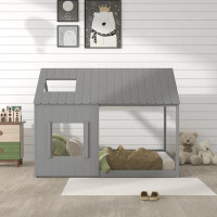 Harper Orchard Saona Edsall Full Size House Bed With Roof And Window