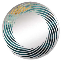 East Urban Home Teal Majestic Motion - Spiral Wall Mirror MIR106115 C